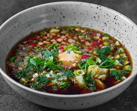 Окрошка с куриным филе
